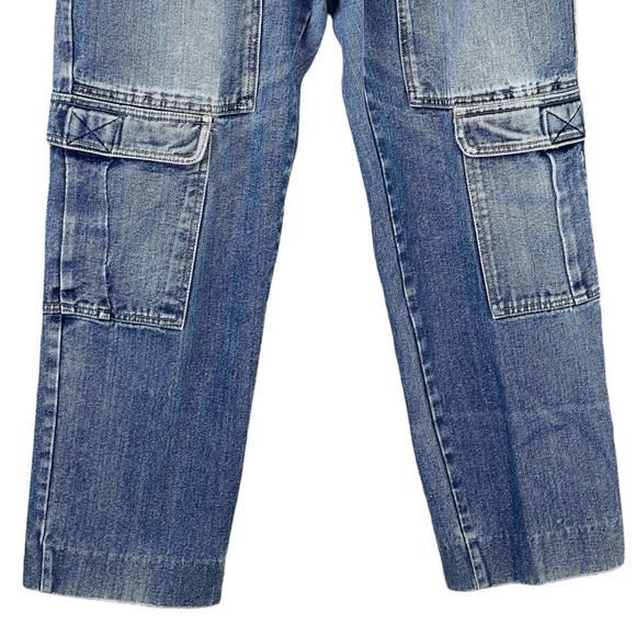 1980s Vintage Rigoletto Cargo Jeans Womens 30 High Rise Straight Utility Ankle - Picture 4 of 10